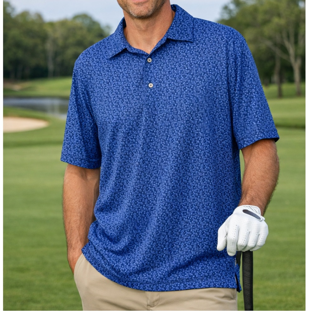 Donald Ross Men's Blue Golf Polo Shirt